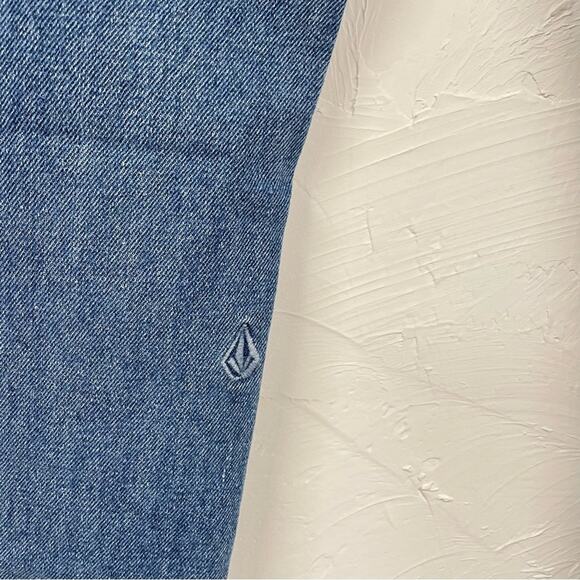 Volcom Kinkade Regular Straight Light Wash Womens Jeans 34 Blue High Rise Denim - Picture 7 of 13